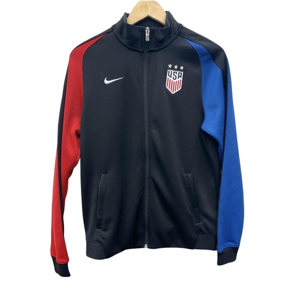 Nike Other - Nike USA Soccer Track Jacket Mens‎ Black Red Blue Full Zip USMNT Training Coat